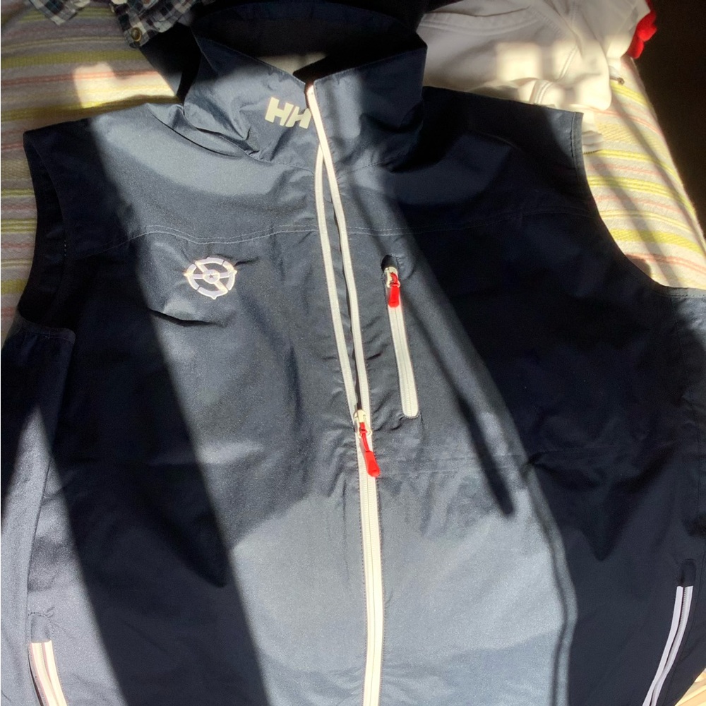 Men's Helly Hansen HH 3XL VEST in navy blue with white embroidered nautical helm